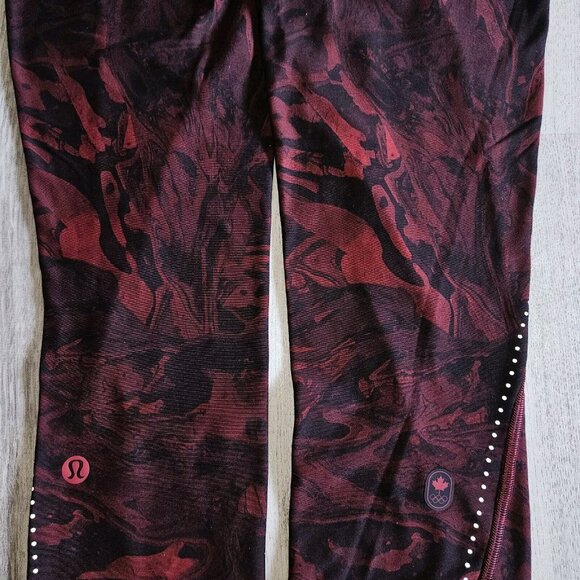 Lululemon Chase the Chill HR Tights Womens 4 Metamorphosis Team Canada Red 28" - Picture 4 of 10